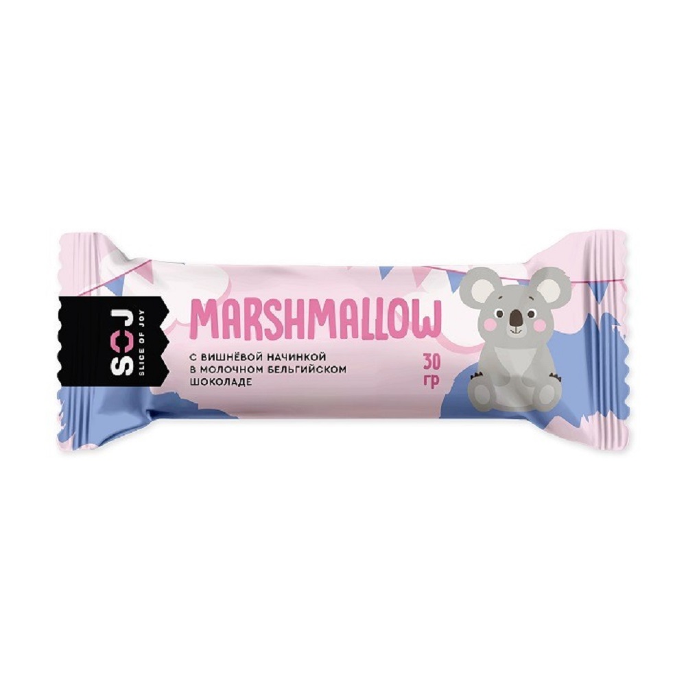 Бат. MARSHMALLOW SOJ MARSHIK с вишневой нач.в мол.шок 30г64 бл16