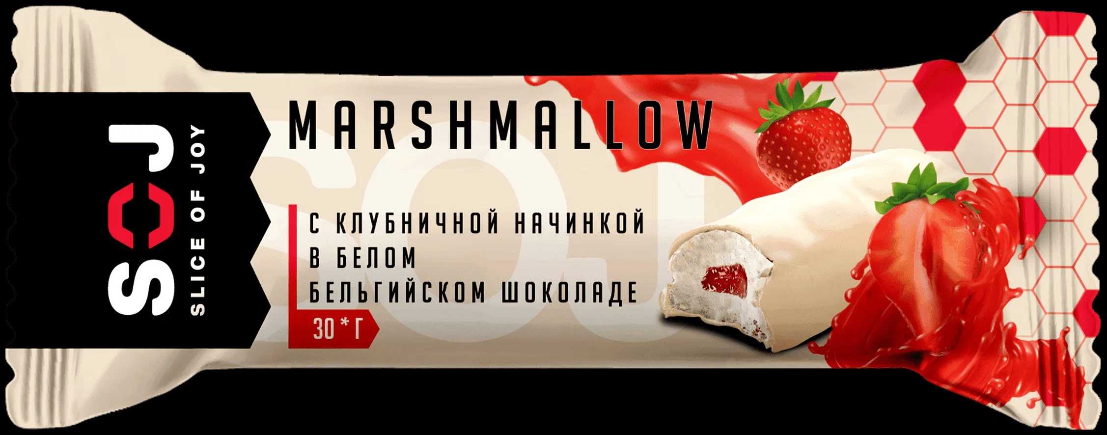 Бат. MARSHMALLOW SOJ с клубнич.нач. в мол.шок.30г64 бл16