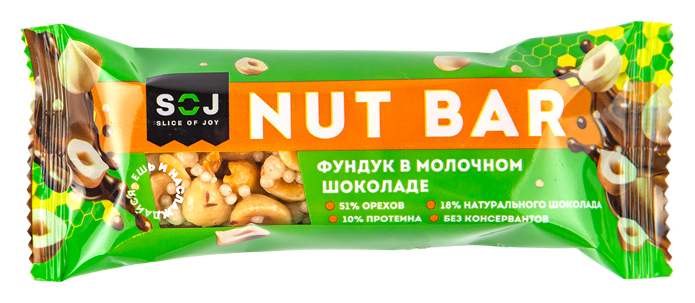 Бат. NUT BAR с ирисо-слив.вк с фундуком 40г64 бл16