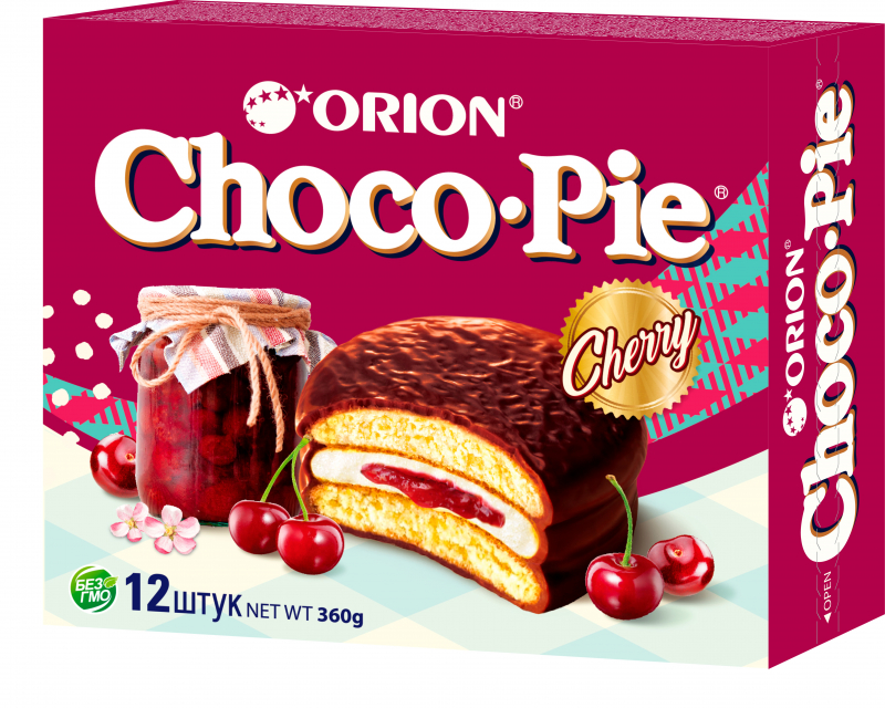 Choco Pie Cherry (Вишня) №12 Орион 30 гр(8бл*12шт)8