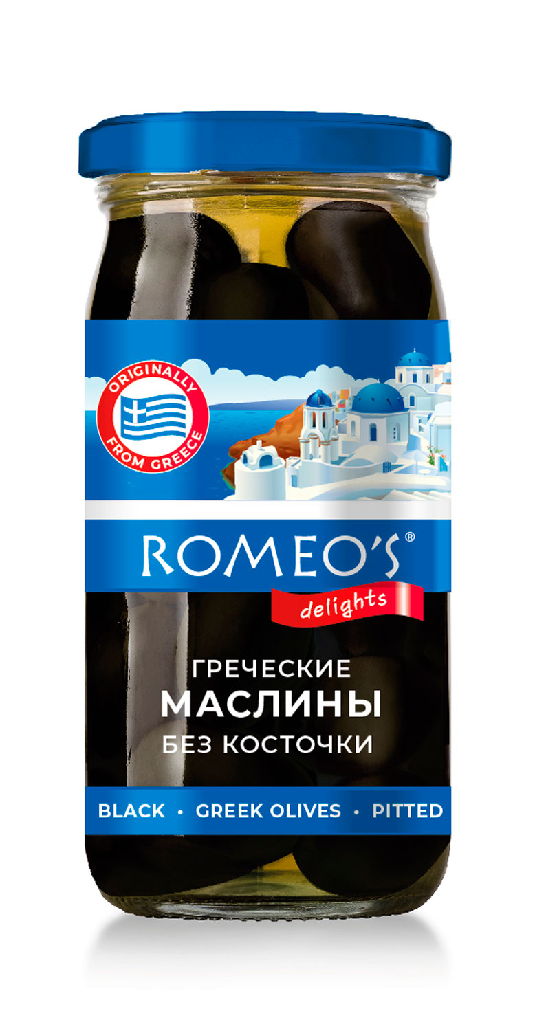 Маслины ROMEOS DELIGHT греческие гигант без косточки 340г12