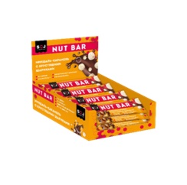 Бат. NUT BAR миндаль-карамель с ирис-слив вк 40г64бл16